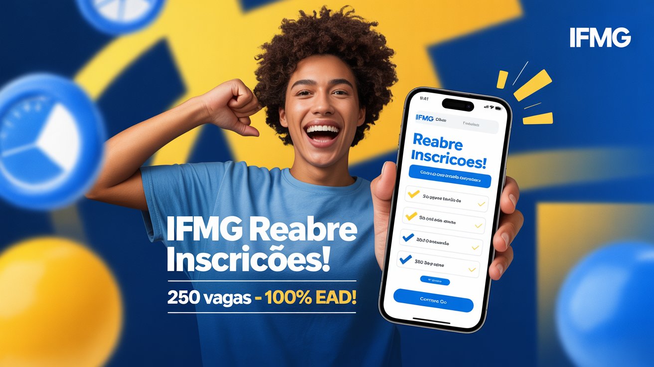 O IFMG oferece Especialização 100% EAD a distância. Concorra a uma das 250 vagas. A seleção é por sorteio! Não perca!