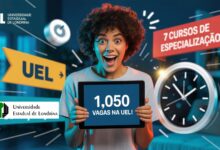 UEL oferece 1.050 vagas em 7 cursos de Especialização EAD gratuitos. Inscrições até 16/06. Não perca esta oportunidade de qualificação!