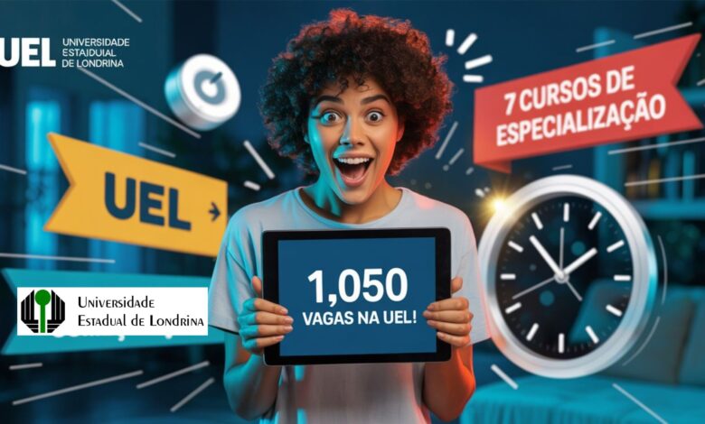 UEL oferece 1.050 vagas em 7 cursos de Especialização EAD gratuitos. Inscrições até 16/06. Não perca esta oportunidade de qualificação!