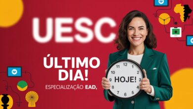 Último dia para se inscrever na Especialização EaD gratuita da UESC! São 300 vagas em áreas essenciais como tecnologia e cultura afro.