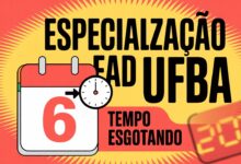 UFBA prorroga inscrições até 6/6 para 3 Cursos de Especialização EAD gratuitos: Direitos Humanos, Produção Textual e Educação Digital.