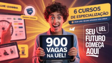 Urgente! 6 cursos e Especializações EAD da UEL prorrogados! Pós-graduação EAD de alto nível. Prazo final: 7 de julho. Acesse o edital!