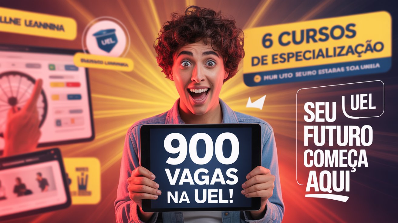 Urgente! 6 cursos e Especializações EAD da UEL prorrogados! Pós-graduação EAD de alto nível. Prazo final: 7 de julho. Acesse o edital!
