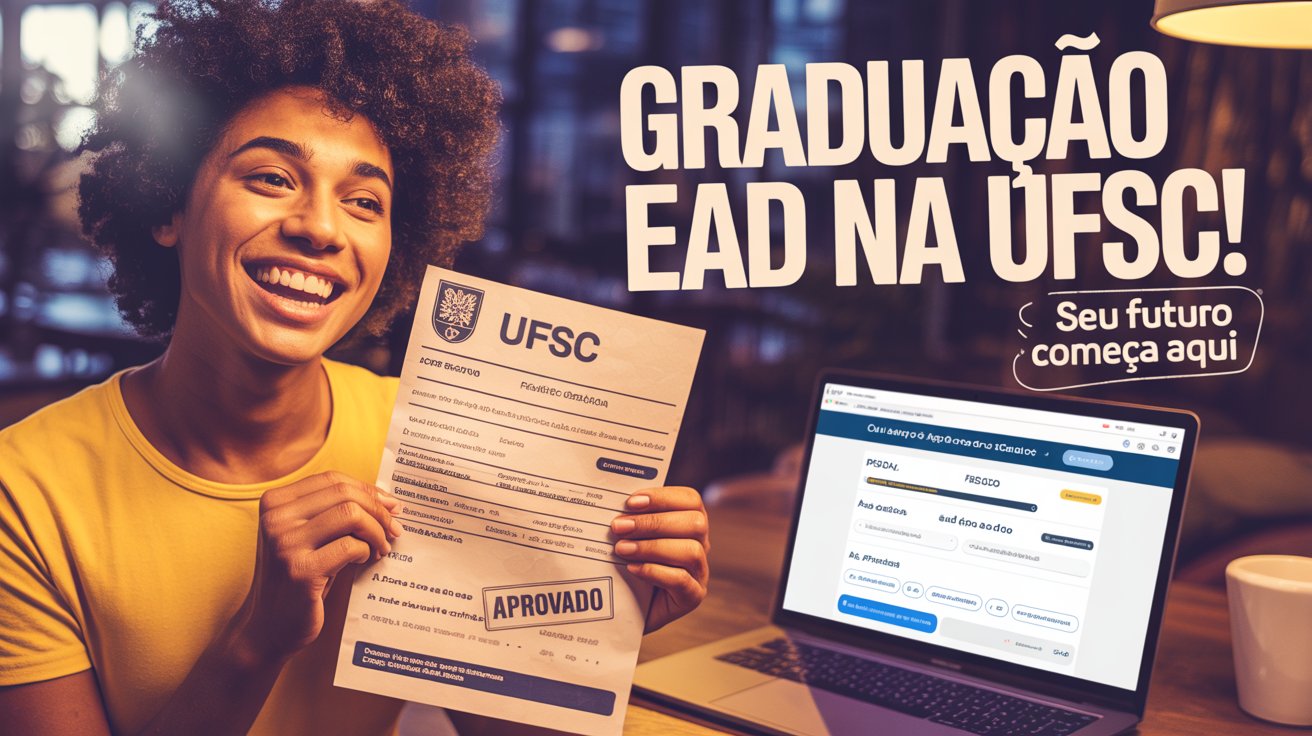 Estude na UFSC EAD! Vagas abertas com seleção por histórico escolar. Inscrições gratuitas até 02/07. Veja a lista de cursos!