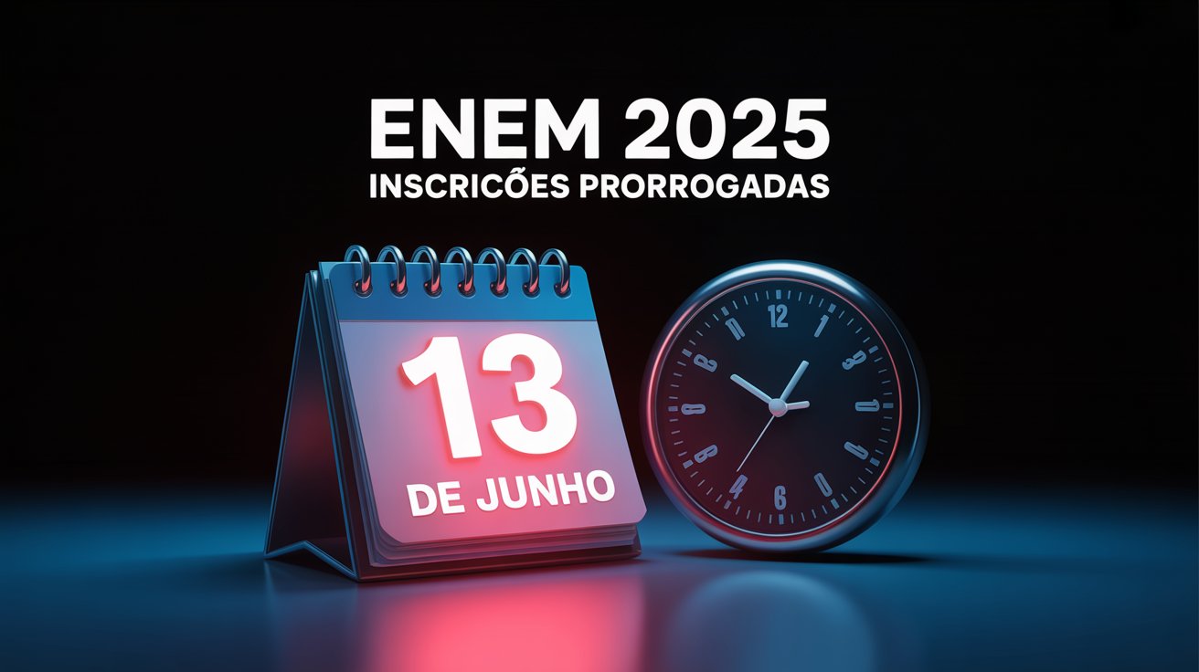 MEC prorroga inscrições do Enem 2025 até 13 de junho! Veja como se inscrever, pagar a taxa e garantir sua participação.