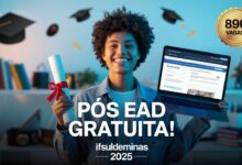 IFSULDEMINAS oferece 890 vagas em 5 Especializações EAD gratuitas! Inscrições abertas até 19 de junho no Instituto Federal! Confira