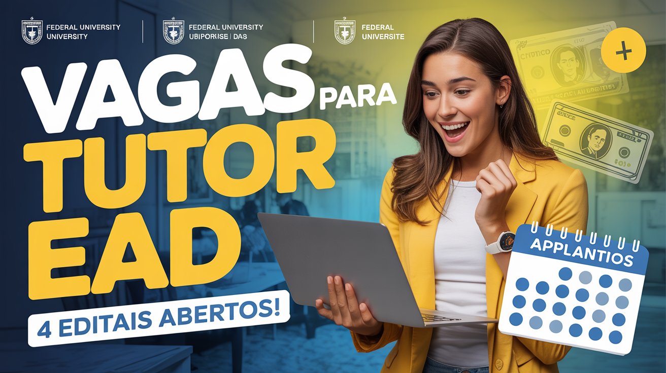 Seja tutor em uma universidade federal! Vagas para diversas licenciaturas com bolsa de R$ 1.100. Saiba como se candidatar agora mesmo.