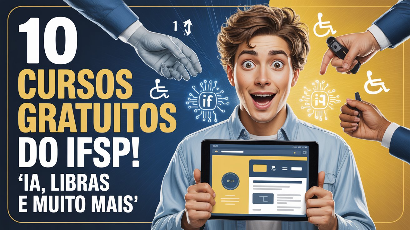 Inscrições abertas para cursos gratuitos no IFSP! Vagas em IA, Libras e Programação. Qualifique-se sem custo. Inscreva-se de 02 a 11/07.
