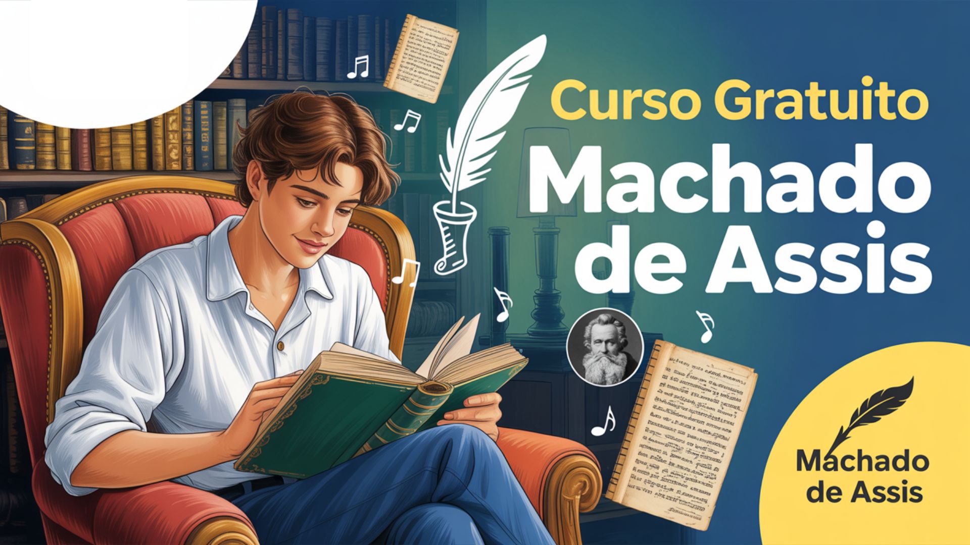USP oferece curso presencial gratuito sobre Machado de Assis e música. São 150 vagas, inscrições até 31 de julho. Garanta sua vaga!