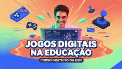 Curso de inverno gratuito da USP sobre jogos digitais para professores. Aulas 100% online (EAD). Vagas limitadas. Inscrições abertas!