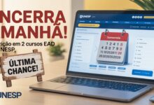 Inscrições até amanhã! Garanta sua vaga na especialização gratuita EAD da Unesp. São 300 vagas para professores. Inscreva-se já!