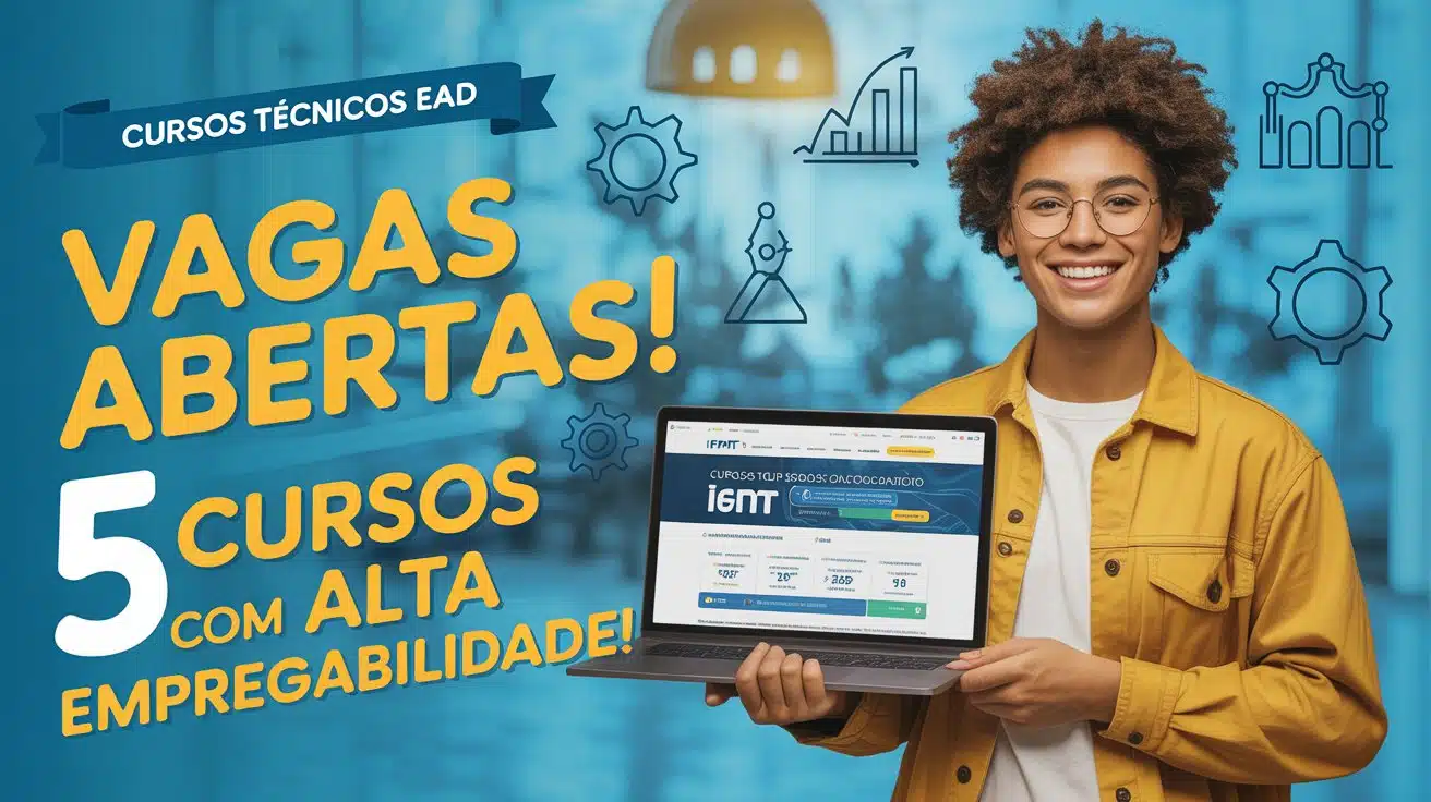 IFMT abre 2.500 vagas em cursos técnicos EAD gratuitos para servidores da educação. Oportunidade de qualificação com alta empregabilidade.