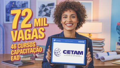 O CETAM abre 72.600 vagas em cursos gratuitos EaD! São 46 opções com certificado e inscrições abertas até 24 de julho. Aproveite agora!
