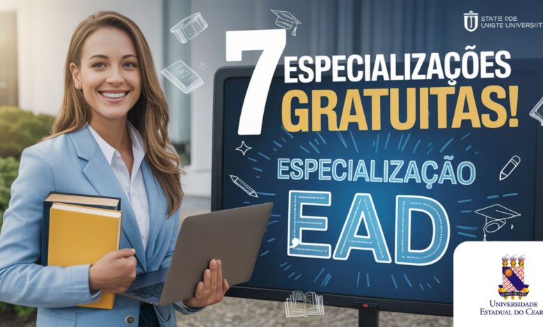 Mais de 1 mil vagas em Cursos de Especialização EAD da UECE na área Educacional! Inscrições prorrogadas até 13/07. Certificação CAPES/MEC.