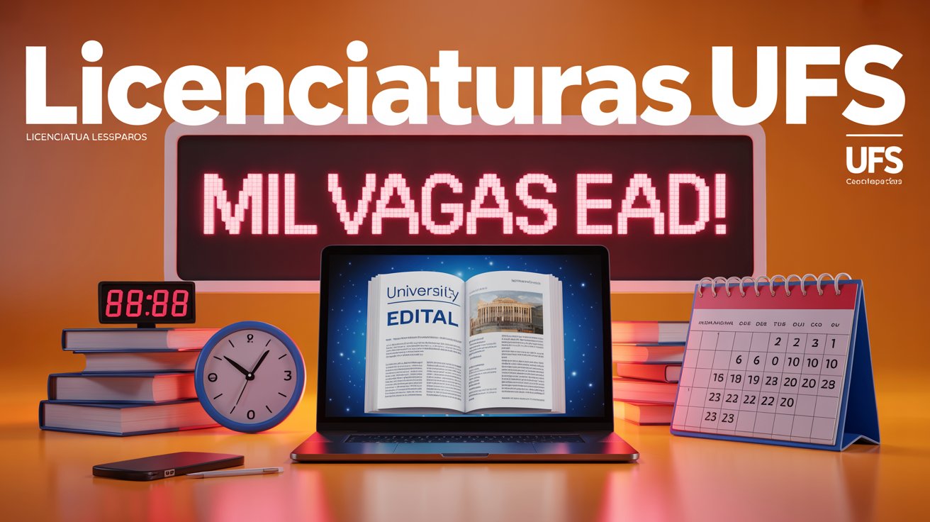A Universidade Federal do Sergipe - UFS abre inscrições para 1.000 vagas de graduação a e Licenciaturas EAD. Inscreva-se já, o prazo é curto!