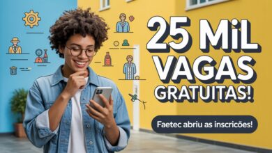 Inscrições abertas para cursos gratuitos FAETEC 2025/2! Qualifique-se para o mercado de trabalho sem pagar nada. Vagas limitadas. Inscreva-se!