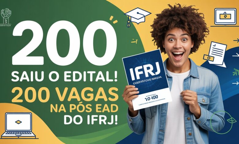 Garanta sua vaga na especialização EAD gratuita do IFRJ! São 200 vagas para atuar em Educação Profissional. Inscrições abertas. Inscreva-se!