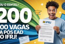 IFRJ lança edital para especialização gratuita em EaD na EPT. São 200 vagas para servidores e comunidade. Inscrições de 03 a 19/07.
