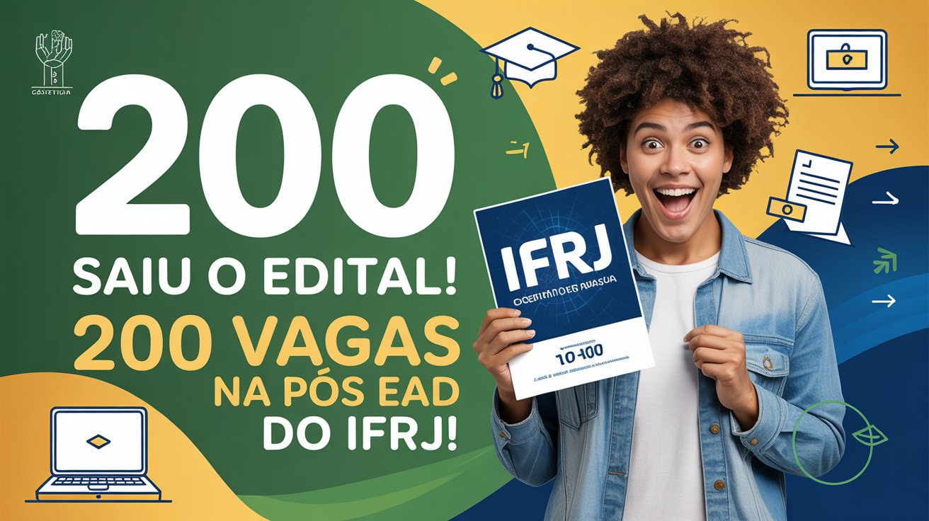 Garanta sua vaga na especialização EAD gratuita do IFRJ! São 200 vagas para atuar em Educação Profissional. Inscrições abertas. Inscreva-se!