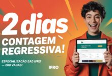 Última chance! Especialização EAD do IFRO em Gestão de EaD. Inscrições até 7/7. A seleção é por ordem de cadastro. Garanta sua vaga!