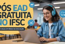 IFSC oferece 240 vagas para Especialização gratuita em Mídias na Educação (EAD). Inscrições de 01 a 21 de julho de 2025. Inscreva-se já!