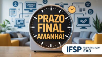 Inscrições para Especialização EAD gratuita do IFSP terminam amanhã! Garanta sua vaga e transforme sua carreira na educação profissional.