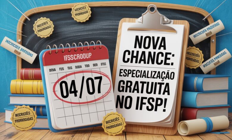Inscrições prorrogadas! Pós-graduação gratuita em EJA no IFSP. Novo prazo até 04/07. Inscreva-se já e transforme sua carreira!