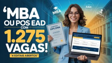 Na dúvida entre MBA e Especialização EAD? Estes 4 editais GRATUITOS têm a resposta (e a vaga) para sua carreira! Confira e inscreva-se agora!