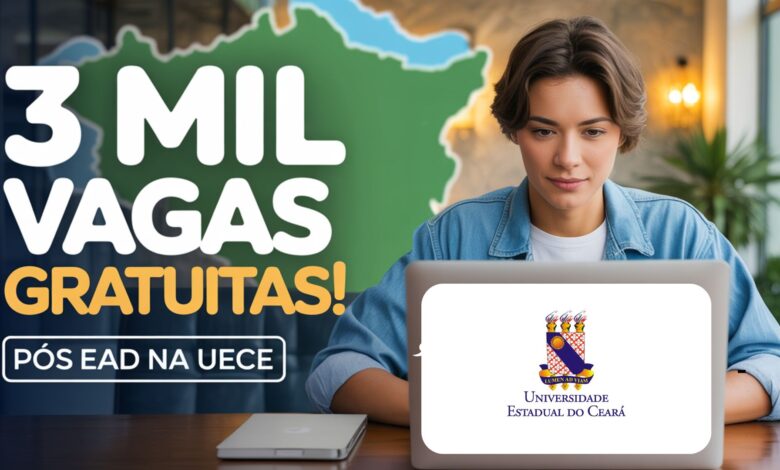 Procurando especialização EAD gratuita? A UECE tem mais de 3 mil vagas em cursos de pós-graduação EAD sem mensalidades. Veja a lista!