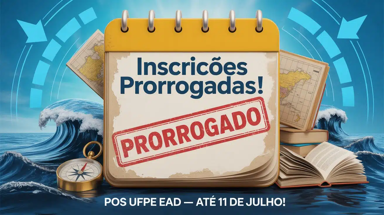 Inscrições prorrogadas! Garanta sua vaga na especialização gratuita EAD da UFPE em Cultura Oceânica. Última chance: 11 de julho.