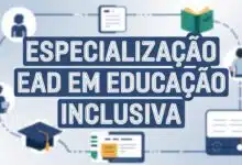 Fundo acadêmico com ícones de diversidade, acessibilidade, livros digitais e diplomas, destacando as palavras ‘UNEAL’, ‘150 VAGAS’, ‘PÓS-GRADUAÇÃO’, ‘EDUCAÇÃO INCLUSIVA’ e ‘EAD’ em letras maiúsculas contornadas, estilo profissional para thumbnail de YouTube, cores vibrantes e acadêmicas, sem logotipos.