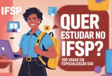Inscrições abertas para pós-graduação gratuita no IFSP! Especialização em Educação a Distância na EPT. Vagas limitadas, veja como concorrer.