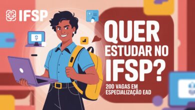 Inscrições abertas para pós-graduação gratuita no IFSP! Especialização em Educação a Distância na EPT. Vagas limitadas, veja como concorrer.