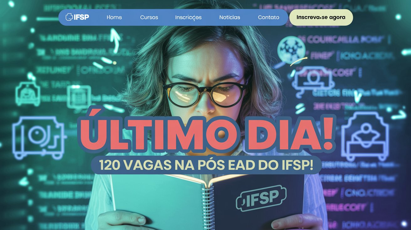 Inscrições abertas para a Especialização EAD em Informática na Educação do IFSP! Curso EaD com 120 vagas para licenciados.