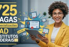 Garanta sua Especializações EAD gratuitas! IFSP, IFRR e IFRJ somam 725 vagas. Inscrições abertas, mas corra! Veja os editais e garanta a sua.