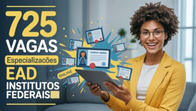 Garanta sua Especializações EAD gratuitas! IFSP, IFRR e IFRJ somam 725 vagas. Inscrições abertas, mas corra! Veja os editais e garanta a sua.
