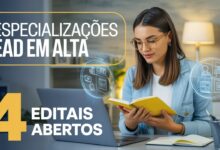 Sua chance de fazer uma especialização gratuita em 2025! Veja editais abertos no IFMG, UFSJ, UEFS e IFG para Especializações EAD!