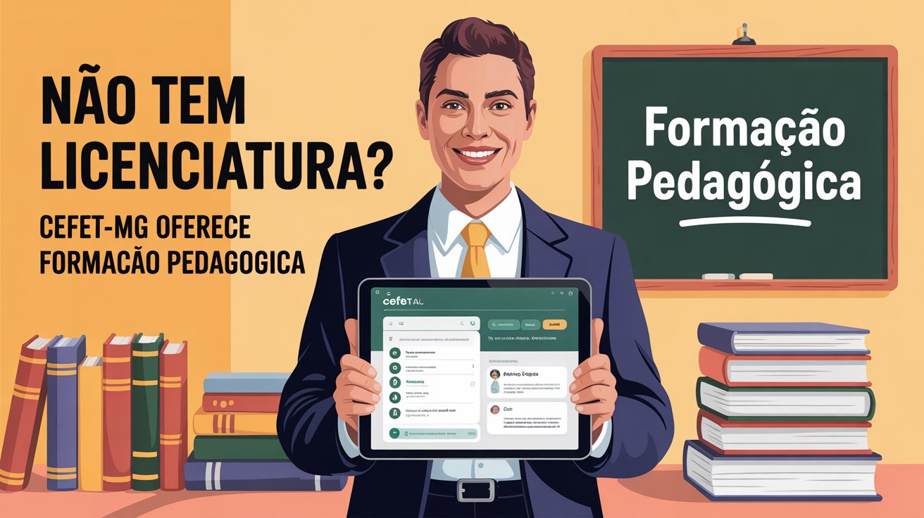 O CEFET-MG abriu 44 vagas para graduados virarem professores em 1 ano. Formação Pedagógica com inscrições disponíveis agora em Julho!