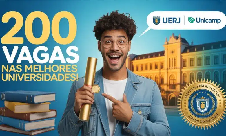Mestrado em Educação UERJ e UNICAMP: Mais de 200 vagas abertas! Conquiste sua pós-graduação nas melhores universidades do Brasil.