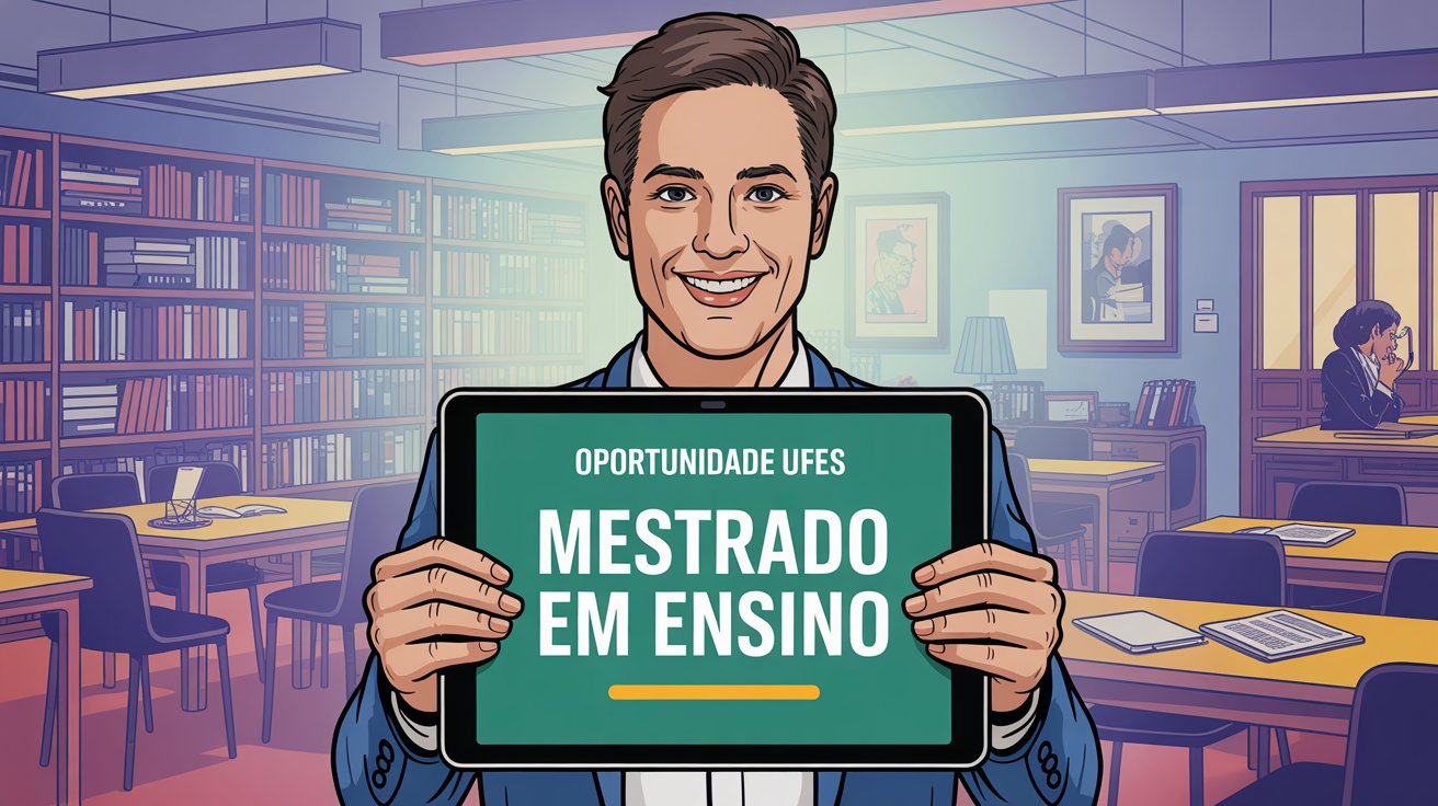 A UFES abre inscrições para o Mestrado em Ensino na Educação Básica 2026. São 19 vagas! Veja as linhas de pesquisa e como garantir a sua.