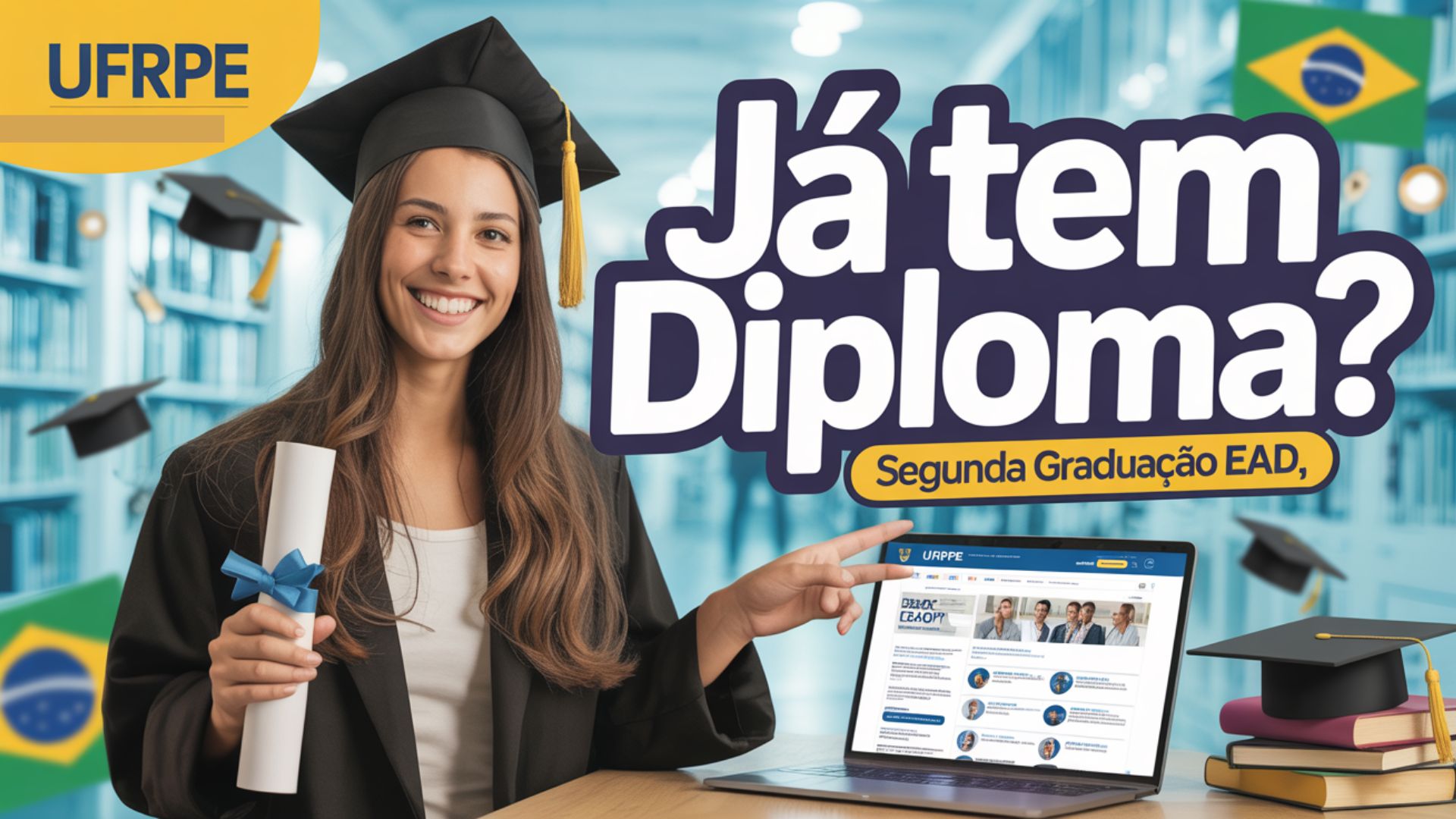 Nova oportunidade na UFRPE! São 720 vagas em cursos de graduação e segunda graduação a distância EAD para o segundo semestre de 2025.