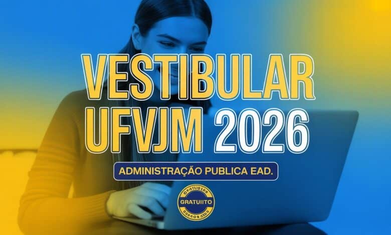 UFVJM abre 150 vagas para Administração Pública EAD 2026. Inscrições abertas! Saiba tudo sobre o vestibular gratuito e como se inscrever.