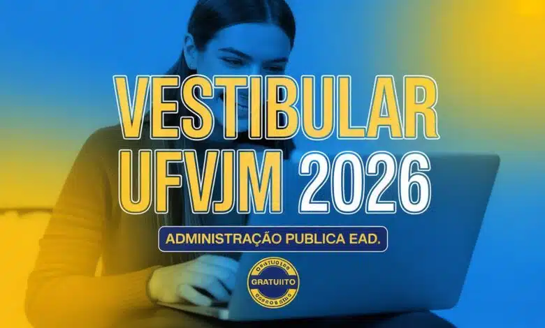 UFVJM abre 150 vagas para Administração Pública EAD 2026. Inscrições abertas! Saiba tudo sobre o vestibular gratuito e como se inscrever.