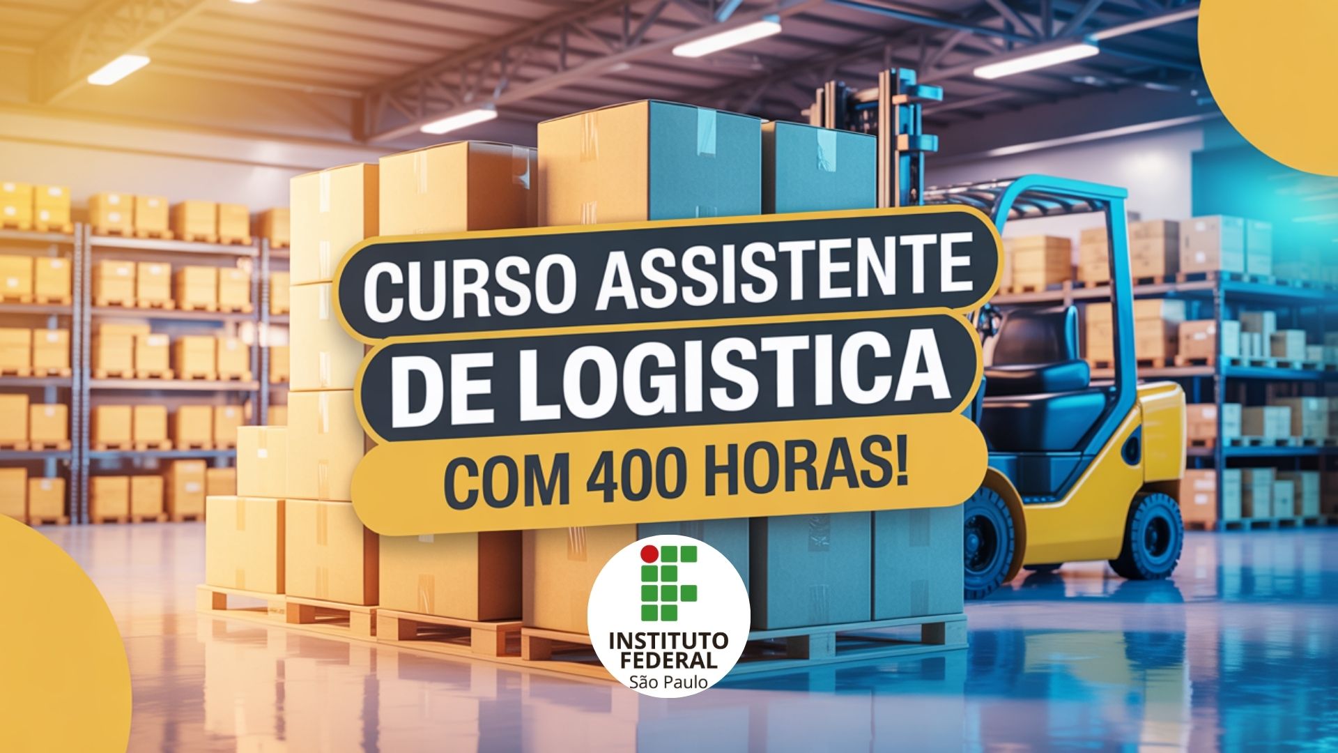 IFSP abre 400 vagas para curso de logística EAD gratuito. Inscrições de 11 a 18 de agosto. Exige apenas ensino fundamental. Inscreva-se já!