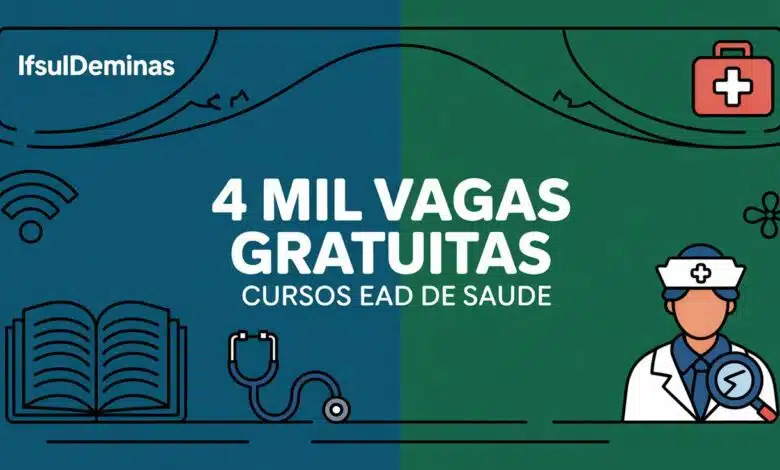 IFSULDEMINAS oferece 4 mil vagas em cursos EaD gratuitos de saúde. Inscrições até 05/09. Certificação reconhecida.