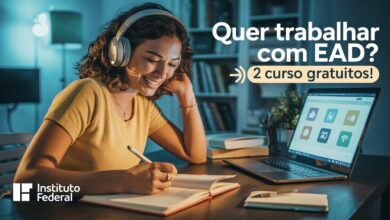 Instituto Federal abre 540 vagas em cursos EAD gratuitos! Qualifique-se em mediação pedagógica e orientação de TCC. Inscrições até 10/08.