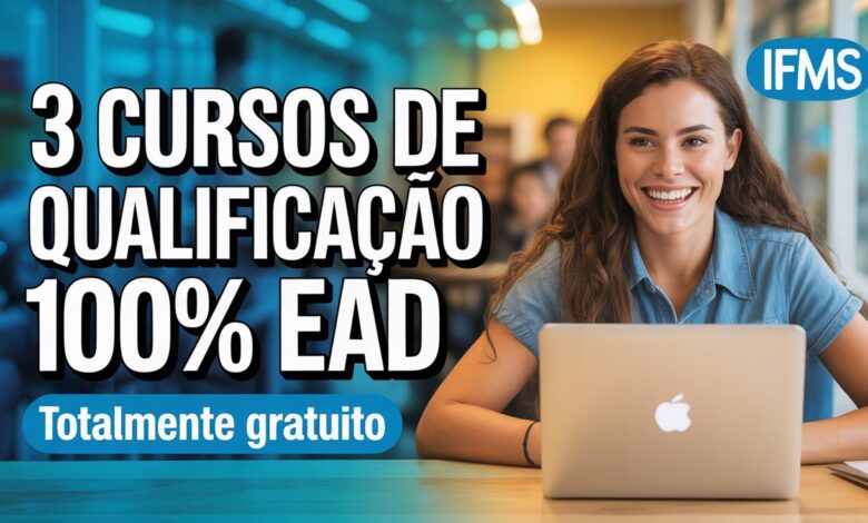 Inscrições abertas para cursos de qualificação profissional gratuitos e EAD no IFMS. Vagas para 2025. Inscreva-se já e turbine seu currículo!