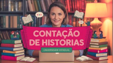 inscrições abertas para a especialização gratuita em Contação de Histórias (EAD) da UEFS e UAB. São 150 vagas para educadores e artistas.