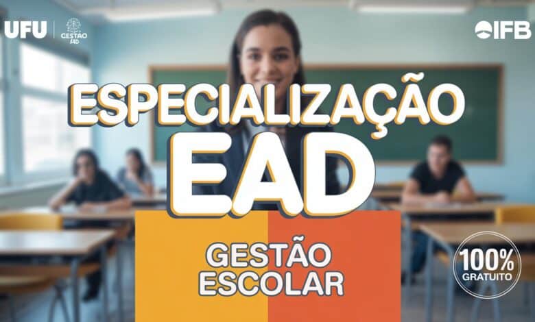 UFU e IFB abrem vagas para especialização gratuita em Gestão Escolar EAD. Inscreva-se já e qualifique-se para a gestão de escolas públicas!