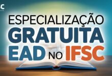 Especialização EAD em Gestão de Serviços de Saúde no IFSC. Curso a distância com 100 vagas. Inscrições de 1 a 22 de agosto de 2025.